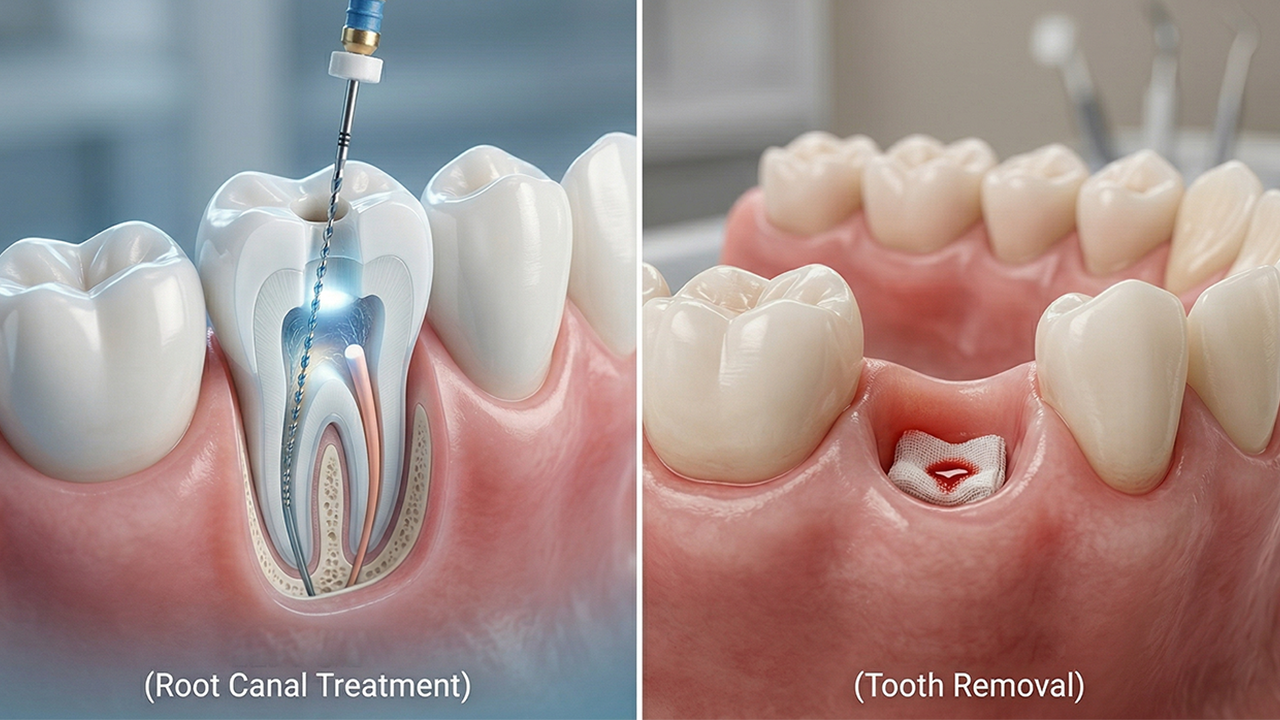 Before after root canal 