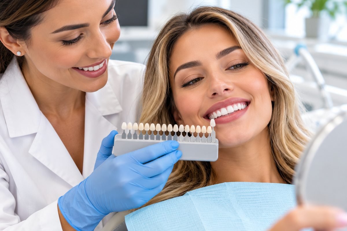 Choix de la teinte des dents